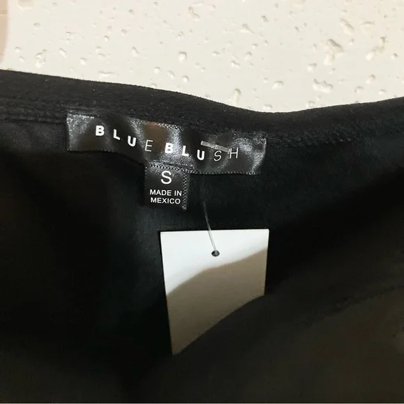 NWT Black Strapless Bodysuit Plunging Deep V Blue Blush Haute 2 Wear Size XS - Picture 5 of 9